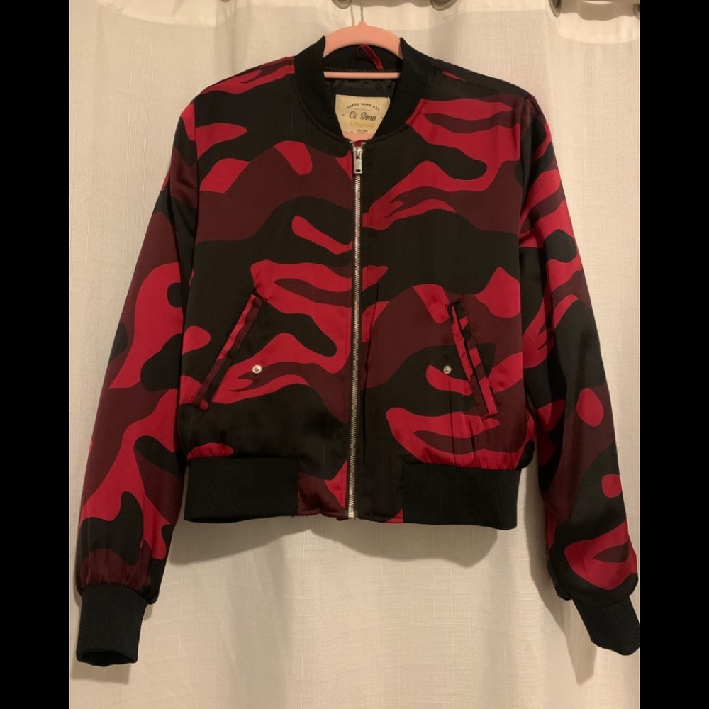 Red Camo Bomber Jacket